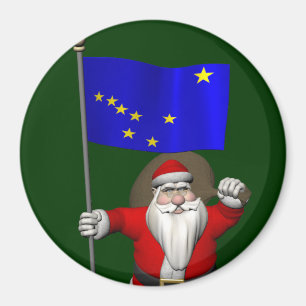Santa Claus With Ensign Of Alaska Magnet
