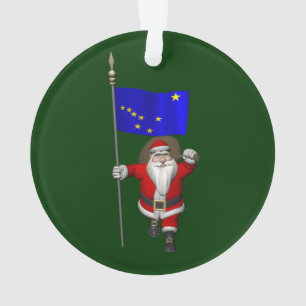 Santa Claus With Ensign Of Alaska Ornament