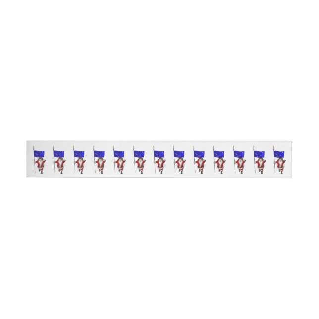 Santa Claus With Ensign Of Alaska Wrap Around Label (Individual)