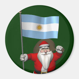 Santa Claus With Ensign Of Argentina Magnet