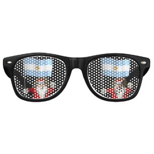 Santa Claus With Ensign Of Argentina Retro Sunglasses