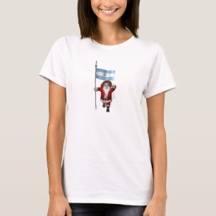 Santa Claus With Ensign Of Argentina T-Shirt