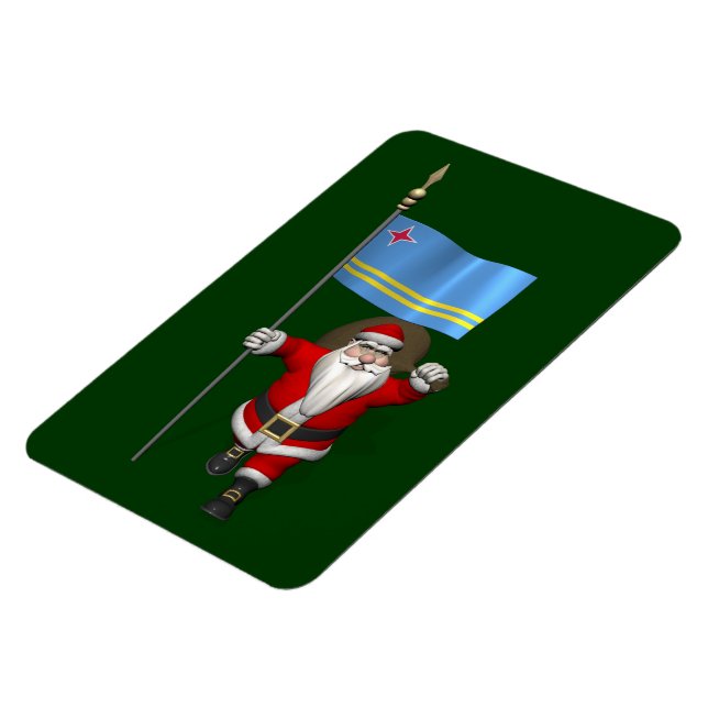 Santa Claus With Ensign Of Aruba Magnet (Left Side)
