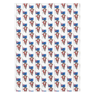 Santa Claus With Ensign Of Australia Tablecloth