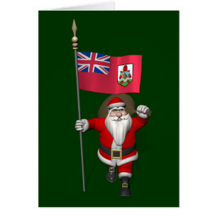 Santa Claus With Ensign Of Bermuda