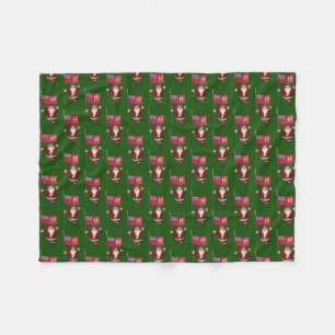 Santa Claus With Ensign Of Bermuda Fleece Blanket