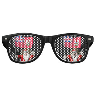 Santa Claus With Ensign Of Bermuda Retro Sunglasses