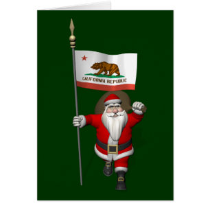 Santa Claus With Ensign Of California