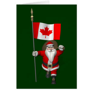 Santa Claus With Ensign Of Canada