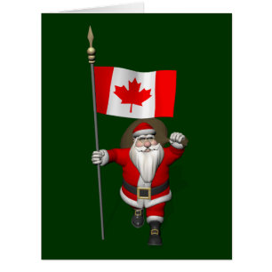 Santa Claus With Ensign Of Canada
