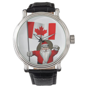 Santa Claus With Ensign Of Canada Watch