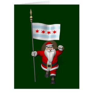 Santa Claus With Ensign Of Chicago