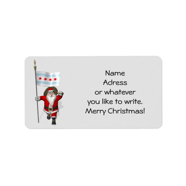 Santa Claus With Ensign Of Chicago Label (Front)