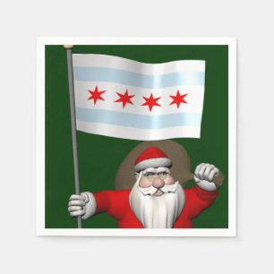 Santa Claus With Ensign Of Chicago Napkin
