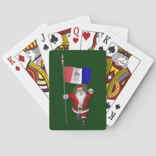 Santa Claus With Ensign Of Cleveland Playing Cards