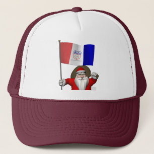 Santa Claus With Ensign Of Cleveland Trucker Hat