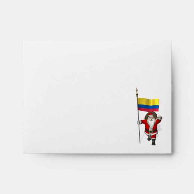 Santa Claus With Ensign Of Colombia Envelope (Front)