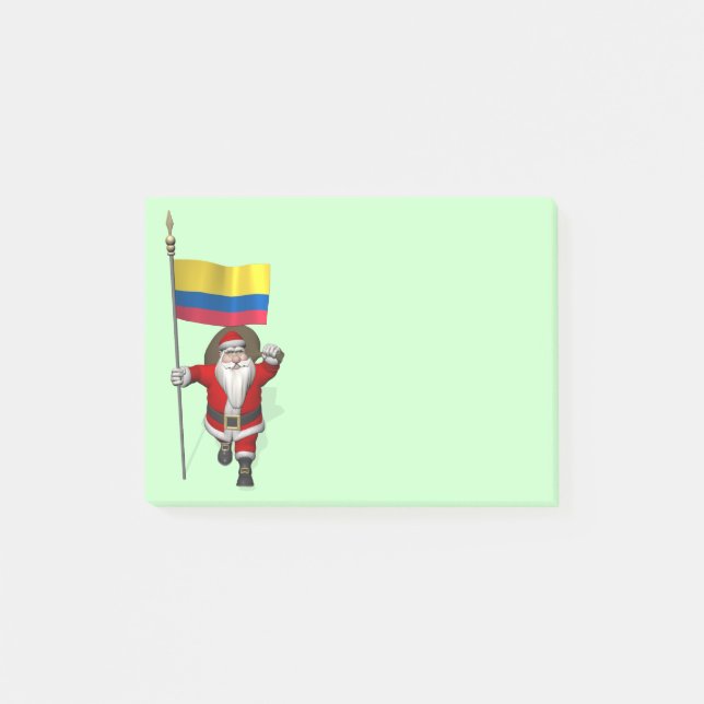 Santa Claus With Ensign Of Colombia Post-it Notes (Front)