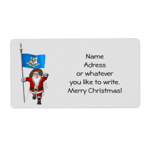 Santa Claus With Ensign Of Connecticut