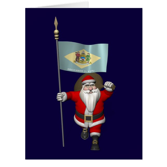 Santa Claus With Ensign Of Delaware (Front)