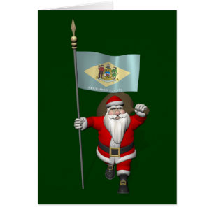 Santa Claus With Ensign Of Delaware