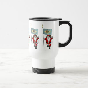 Santa Claus With Ensign Of Delaware Travel Mug