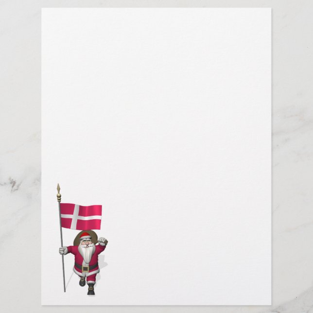 Santa Claus With Ensign Of Denmark Dannebrog (Front)