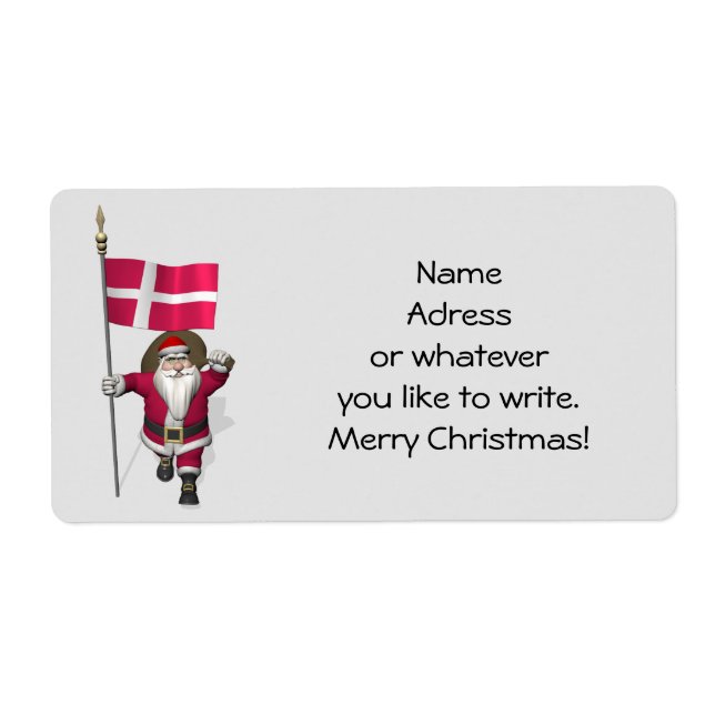 Santa Claus With Ensign Of Denmark Dannebrog (Front)
