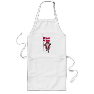 Santa Claus With Ensign Of Denmark Dannebrog Long Apron
