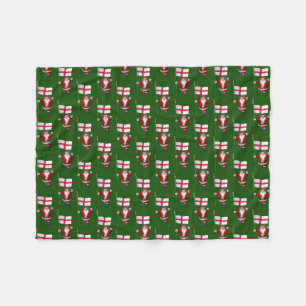 Santa Claus With Ensign Of England Fleece Blanket