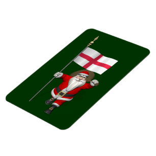Santa Claus With Ensign Of England Magnet