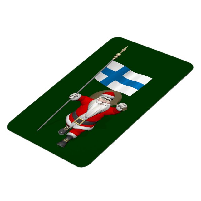 Santa Claus With Ensign Of Finland Magnet (Left Side)