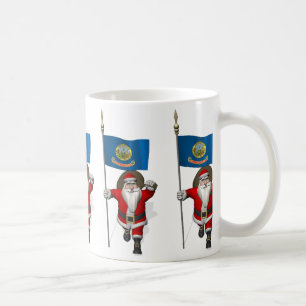 Santa Claus With Ensign Of Idaho Coffee Mug