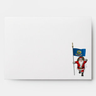 Santa Claus With Ensign Of Idaho Envelopes