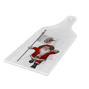 Santa Claus With Ensign Of Illinois Cutting Board