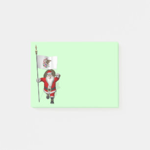 Santa Claus With Ensign Of Illinois Post-it Notes