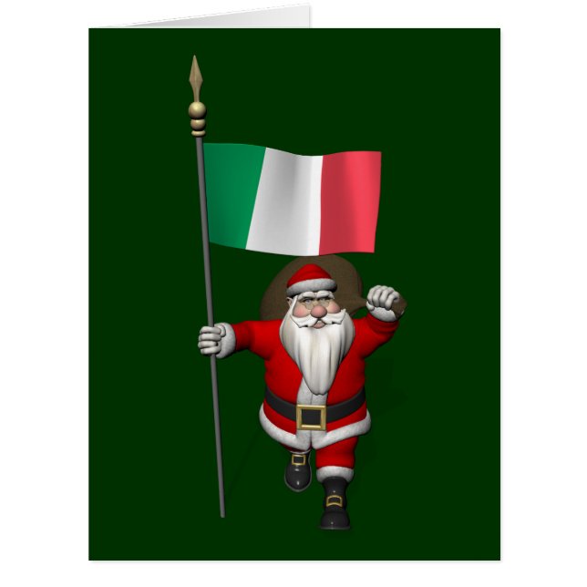 Santa Claus With Ensign Of Italy (Front)