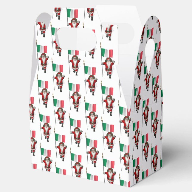 Santa Claus With Ensign Of Italy Favour Box (Opened)
