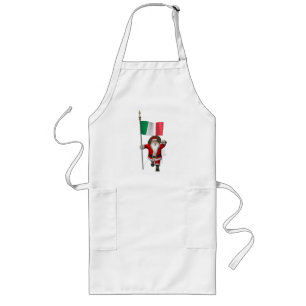 Santa Claus With Ensign Of Italy Long Apron
