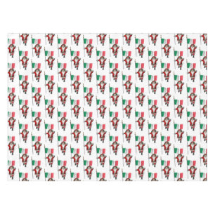 Santa Claus With Ensign Of Italy Tablecloth