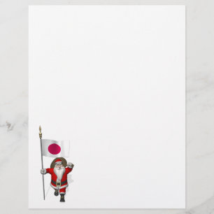 Santa Claus With Ensign Of Japan
