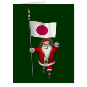 Santa Claus With Ensign Of Japan