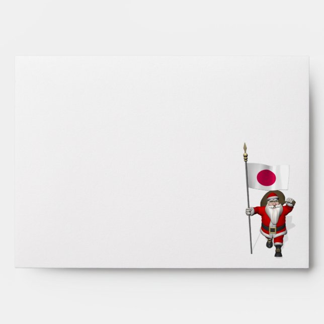 Santa Claus With Ensign Of Japan Envelope (Front)