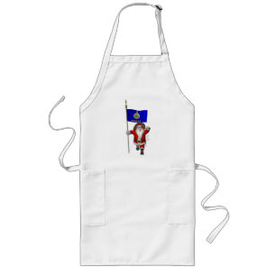 Santa Claus With Ensign Of Kansas Long Apron