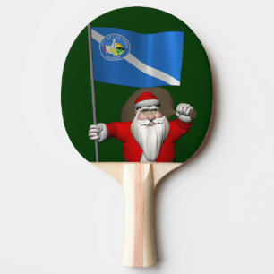 Santa Claus With Ensign Of Las Vegas Ping Pong Paddle
