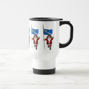 Santa Claus With Ensign Of Las Vegas Travel Mug