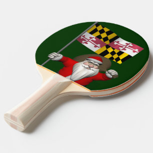 Santa Claus With Ensign Of Maryland Ping Pong Paddle
