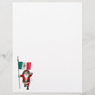 Santa Claus With Ensign Of Mexico