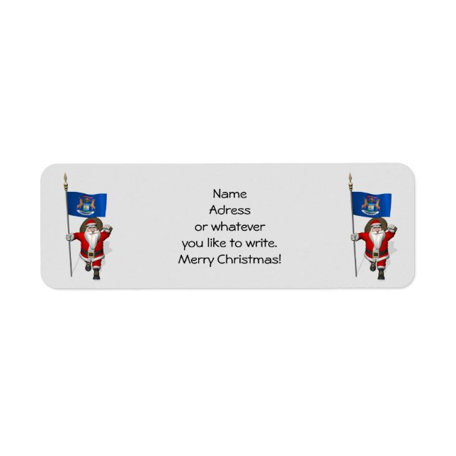 Santa Claus With Ensign Of Michigan (Front)
