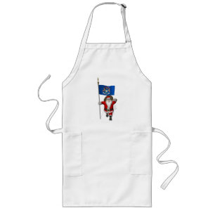 Santa Claus With Ensign Of Michigan Long Apron